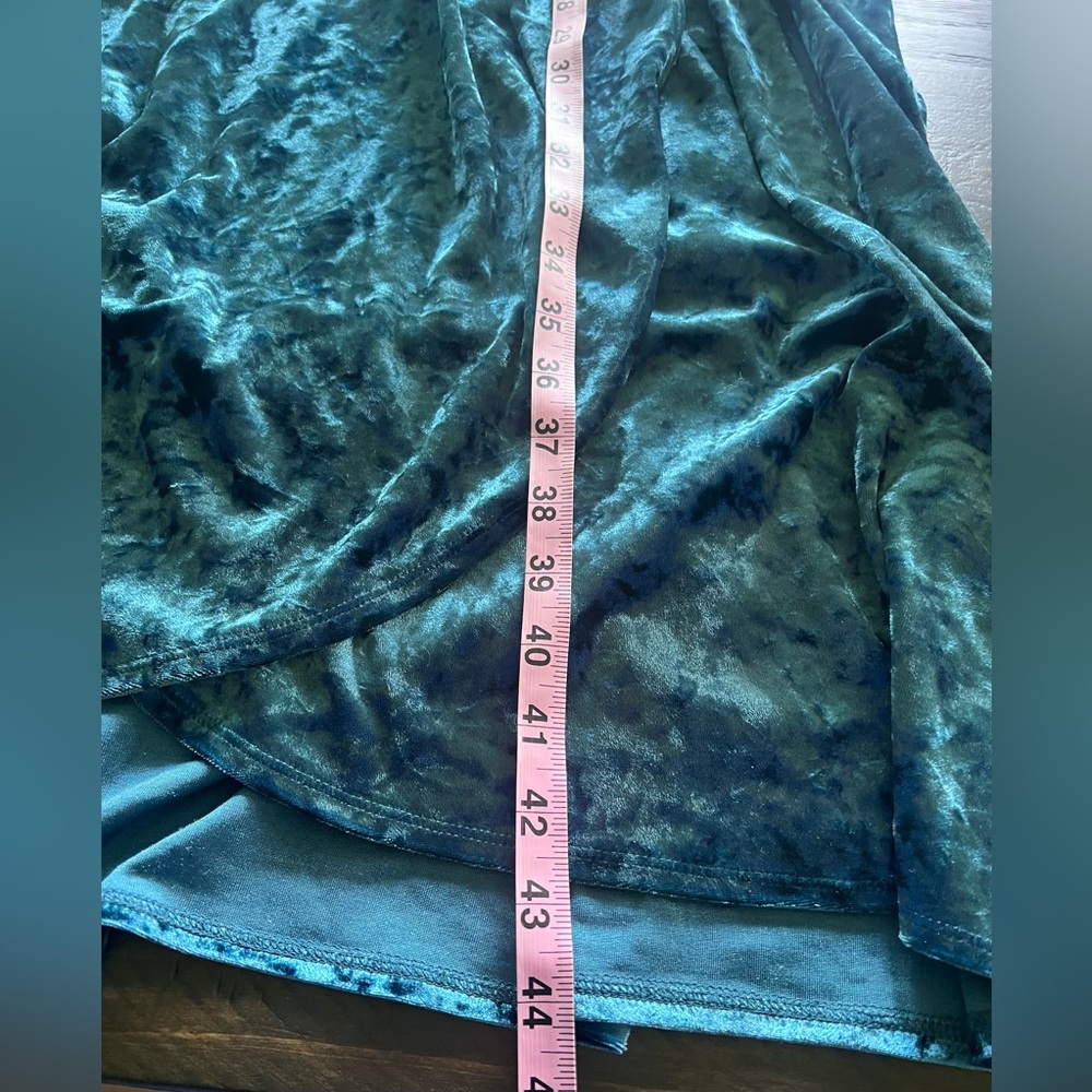 London Style Size 24W Crushed Velvet Faux Wrap Skirt Short Sleeve Mini Dress - Picture 6 of 8